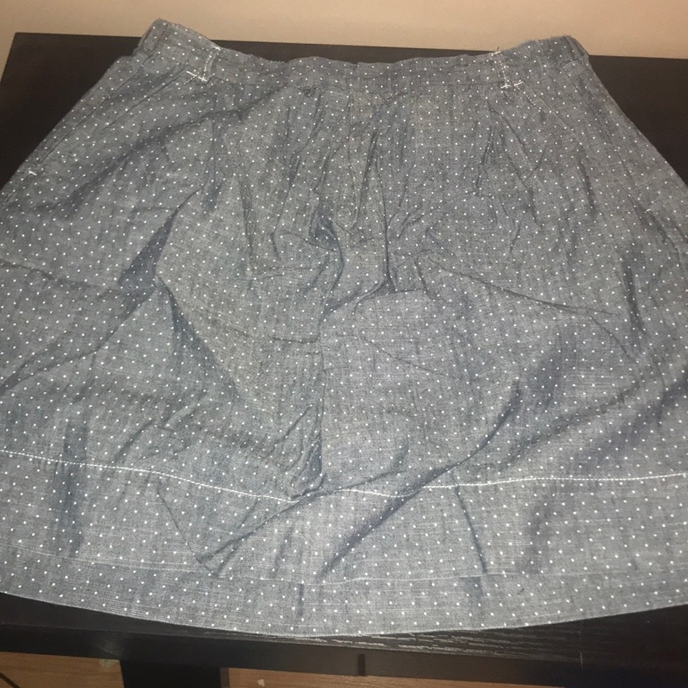 Jcrew chambray polka dot skirt